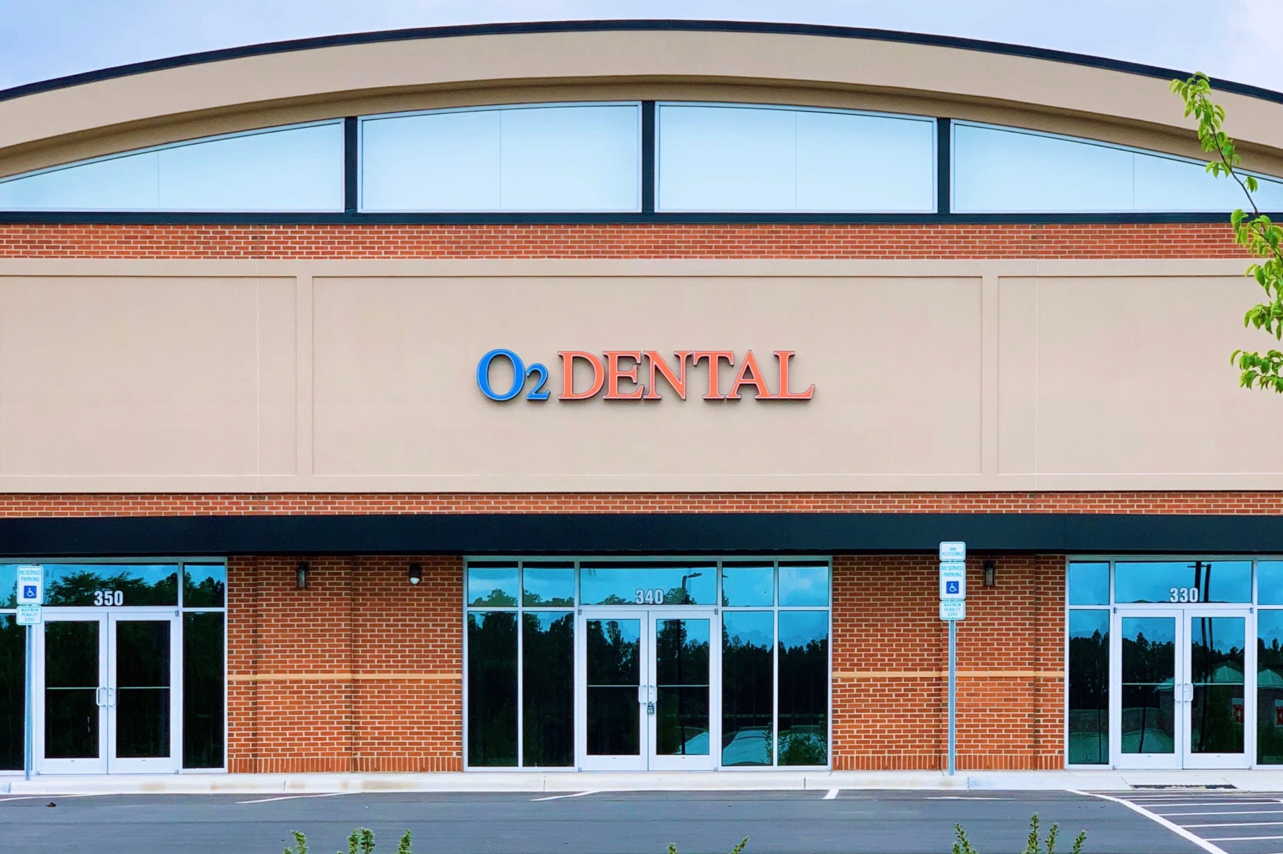 Storefront of O2 Dental Group dentist office in Southern Pines NC
